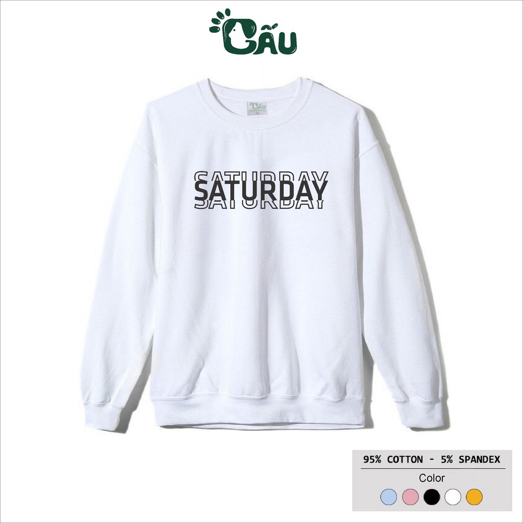 Áo sweater men194 vải co dãn, dày dặn mềm mịn form rộng  -SW SATURDAY | BigBuy360 - bigbuy360.vn