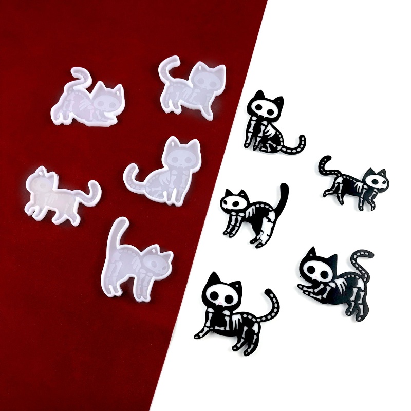 1 / 5 Khuôn Làm Móc Khóa Hình Mèo Bằng Epoxy DIY