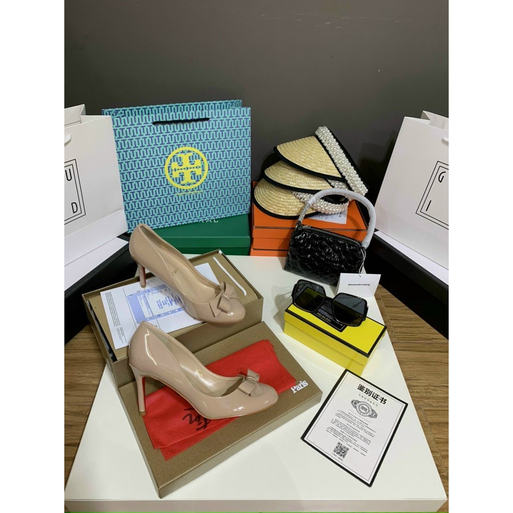 Giày Cao Gót Nữ Louboutine Mặt Bóng Thời Trang Siêu Đẹp Dễ Phối Đồ