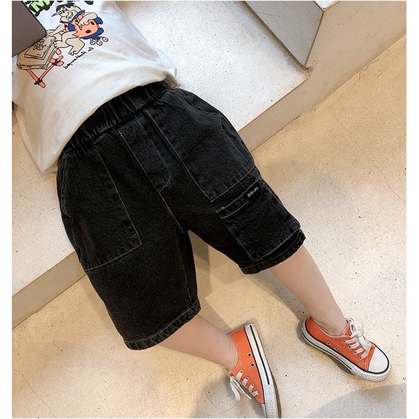 [Q143] Quần short lửng jean đen bé trai sz 90-140