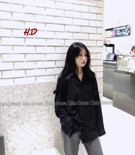 Áo sơmi đen nữ HDK828