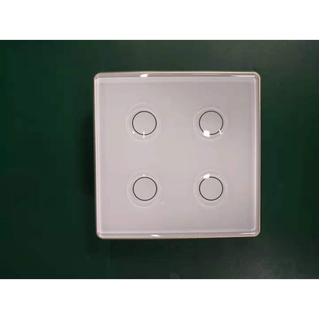Công Tắc Thông Minh Zigbee Tuya, Nút Lõm, Hình vuông Viền Vàng, Điều Khiển Từ Xa qua điện thoại với App Tuya Smart