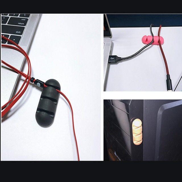 Kẹp Cố Định Dây Cáp 5 Ngăn/7 Kẹp Bằng Silicone Tiện Lợi