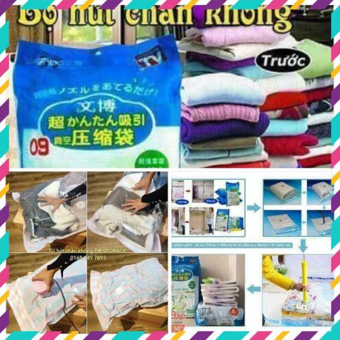 [Bán Sỉ] Bộ 8 túi hút chân không kèm bơm tay và bơm điện