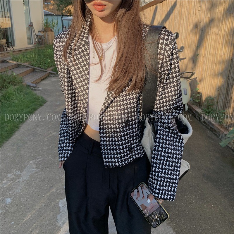 ÁO KHOÁC VEST NGẮN DORYPONY Houndstooth ZICZAC TRENDY – AK083