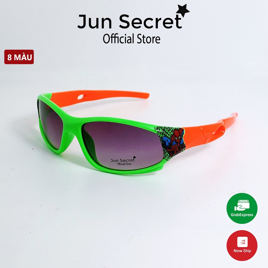 Kính mát trẻ em form ôm mặt Jun Secret hình người nhện phù hợp bé trai và bé gái từ 1 tới 5 tuổi JS202209