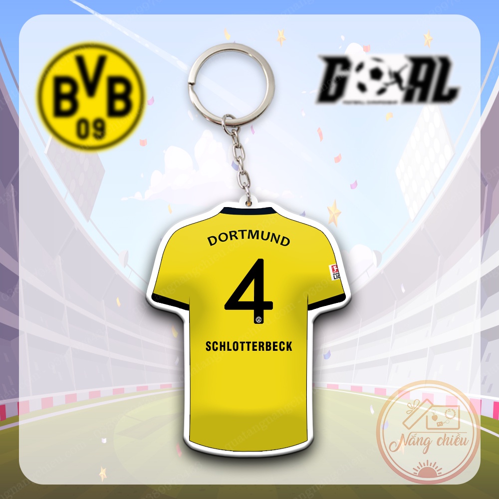 Móc Khóa In Áo Đấu CLB Borussia Dortmund - Dày In Sắc Nét 2 Mặt