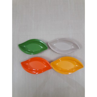 Dĩa chiếc lá melamine đủ 4 màu dày dặn (01) (Ảnh thật) size 17.8cm