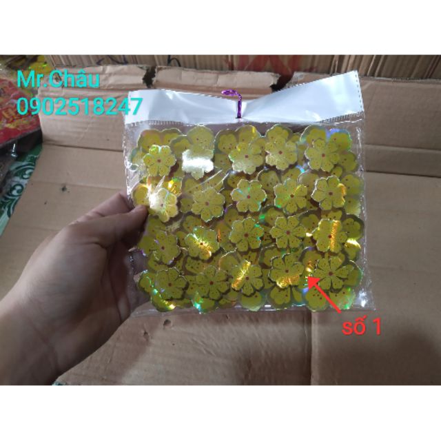 Bông mai dán cửa kính