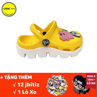 [MUA 2 TĂNG 1 LOXO] dép cross trẻ em BUSY vàng đế trắng💖FREESHIP💖sục cross bít đầu hotrend GF772 (Hồng Vân Shop)