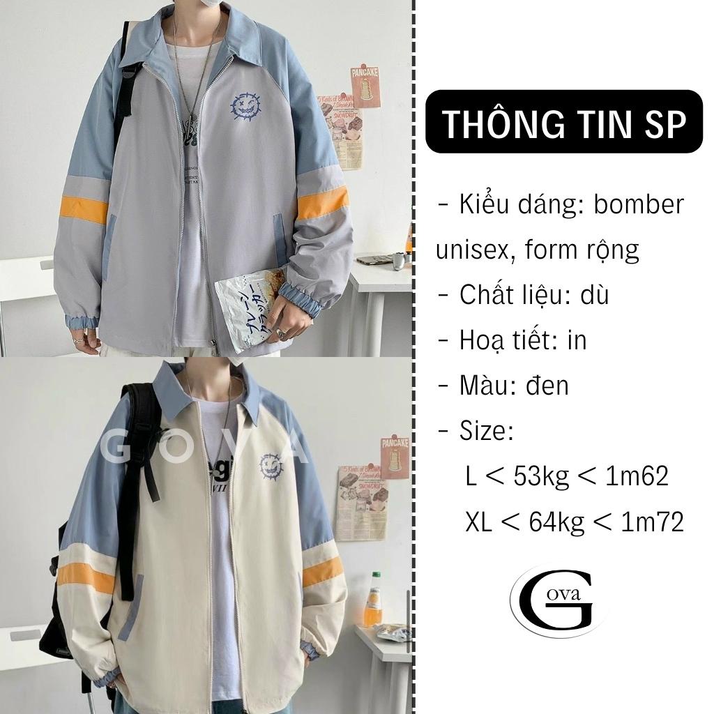 Áo Khoác Dù VIRUT CƯỜI 2 Lớp Form Rộng Nam Nữ Unisex, Áo Gió Bomber Bóng Chày Chống Nắng Ulzzang GOVA