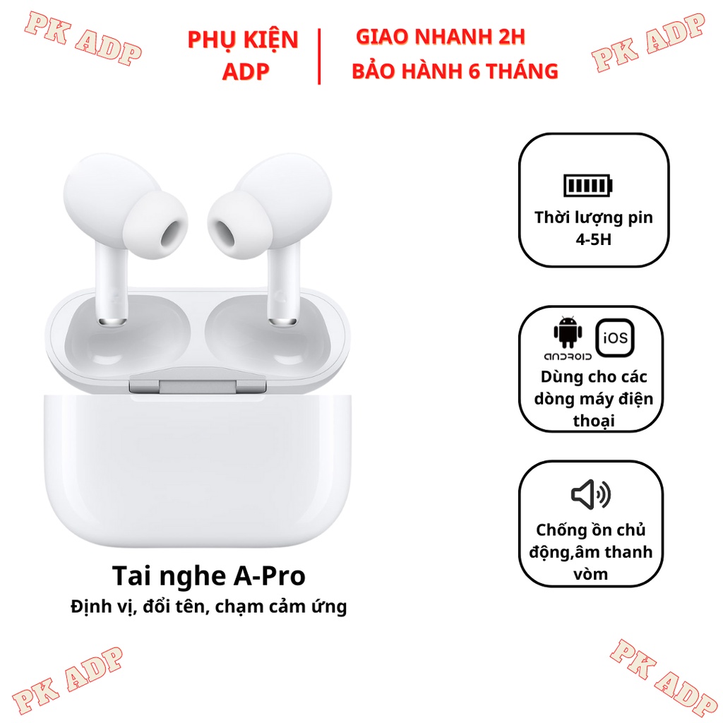 Tai nghe bluetooth PR, Tai nghe không dây Full Chức Năng, Đổi Tên, Định Vị, Pin trâu dùng cho mọi dòng máy
