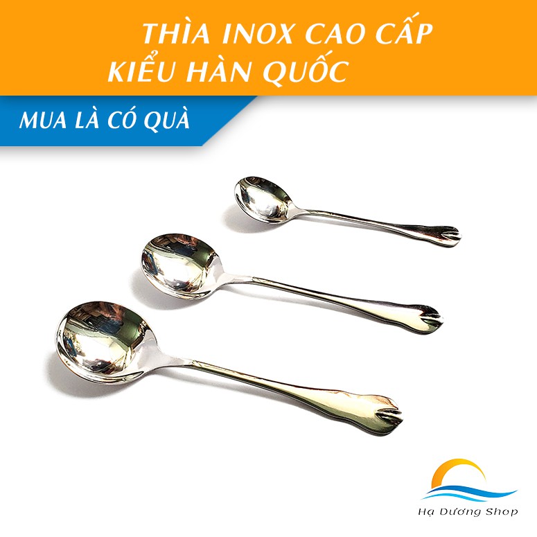 [FLASH SALE 3 NGÀY] Thìa muỗng inox HADU cán trái tim kiểu Hàn Quốc sáng bóng chống ố vàng chống cong vênh cao cấp