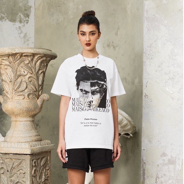 Áo Phông Tay Ngắn , Áo Thun Unisex Nam Nữ MAISON MIKENCO chất liệu mát thấm hút mồ hôi