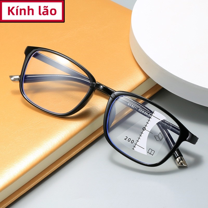 Kính lão đọc sách nhìn xa gần không mỏi mắt, tự đông điều chỉnh độ , tròng TR90 siêu nhẹ H8012