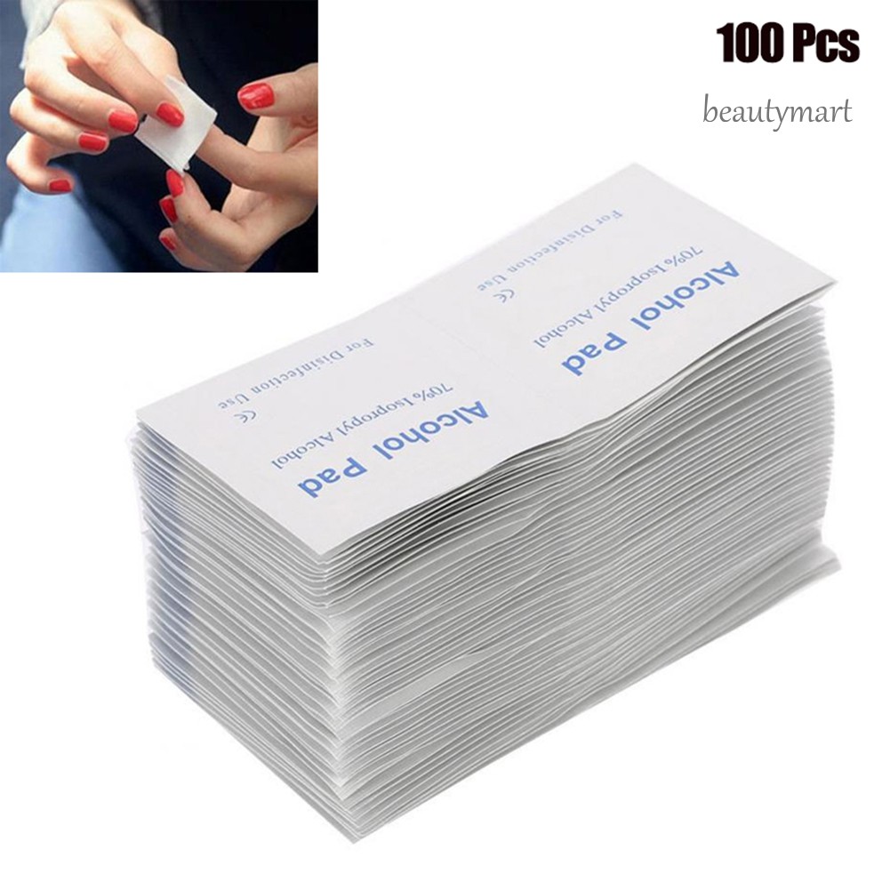 [Hàng mới về] Set 100 miếng bông gòn tẩm cồn cho tẩy sơn móng tay