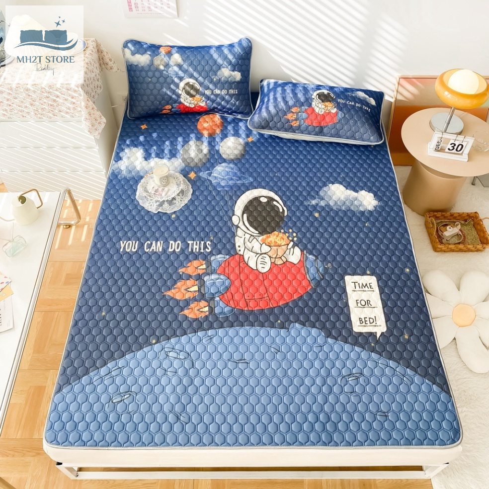 Chiếu Điều Hòa Cao Su Non 5D Họa Tiết Hoạt Hình Chiếu Cao Su Non Tặng Kèm 2 Vỏ Gối Cùng Màu MH2T STORE