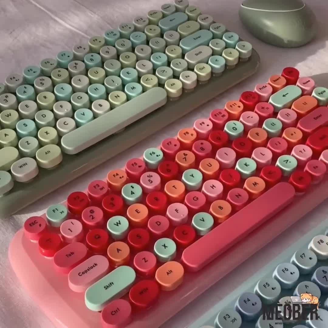 [TẶNG LÓT CHUỘT] Bộ bàn phím cute không dây giả cơ & chuột MOFii Candy Colorful (5 Màu) | BigBuy360 - bigbuy360.vn