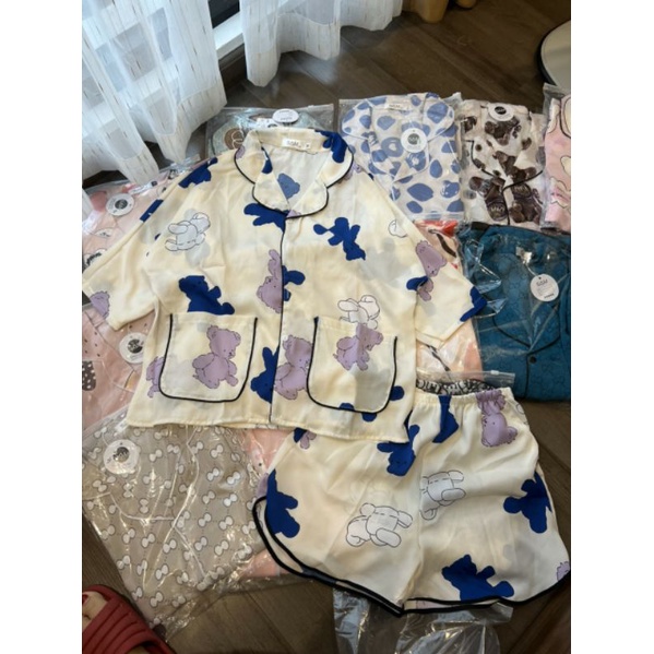 Sét bộ pizama cộc viền bèo tay lỡ hàng đẹp