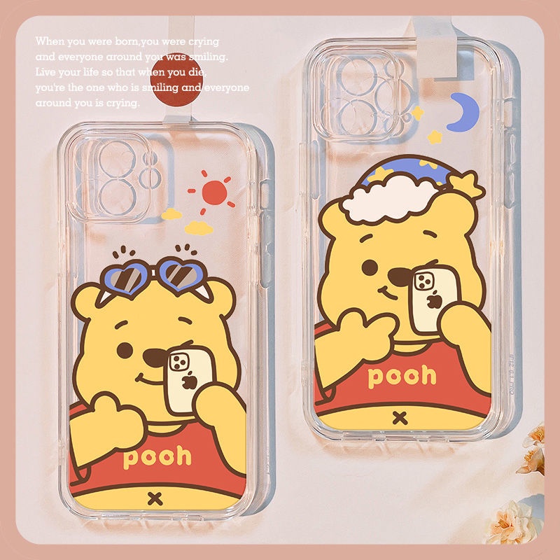 DISNEY Ốp Điện Thoại Tpu Mềm Trong Suốt In Hình Gấu Pooh Cho iPhone 11 12 13 pro max XS X XR XSMax 7 8 6 6s plus SE 2020