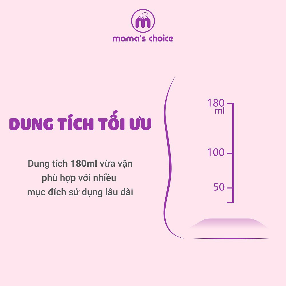 Bình trữ sữa cổ rộng Mama's Choice 180ml | Bình sữa đa năng cho mẹ và bé | Đựng sữa mẹ, sữa bột cho bé | namduongbaby