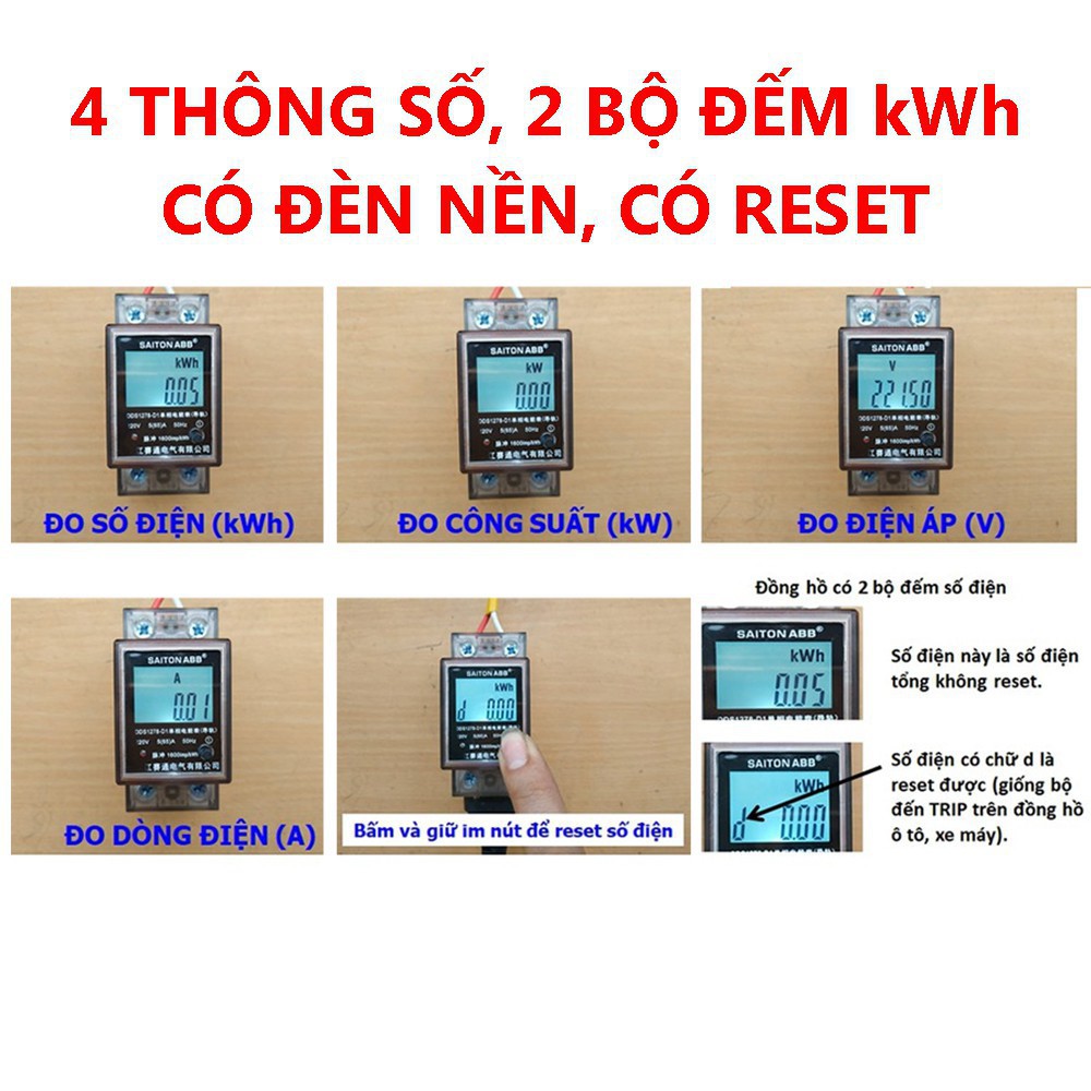 Công tơ điện tử SAITON ABB 65A