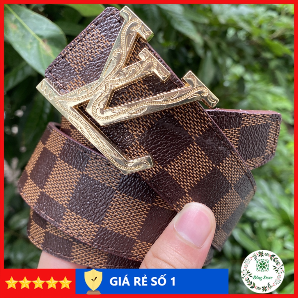 Thắt lưng nam LV thời trang, thắt lưng LV nam cao cấp, mặt kim loại nguyên khối mẫu trơn trẻ trung TLLV001-S2