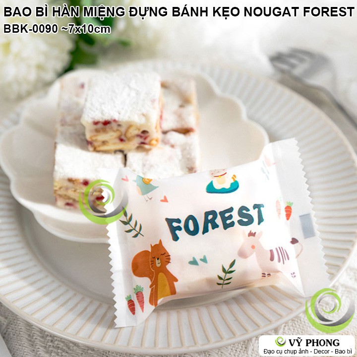 BAO BÌ TÚI NHỰA HÀN MIỆNG 7x10 cm OPP ĐỰNG BÁNH KẸO NOUGAT ĐẬU PHỘNG PHONG CÁCH HÀN QUỐC FOREST BBK-0090