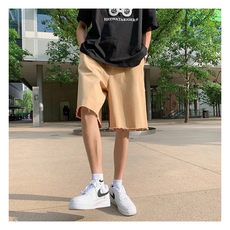 QUẦN SHORT KAKI ỐNG RỘNG NAM NỮ T-A-N Style hàn quốc-QSKT1-dể phối đồ màu be ảnh thật