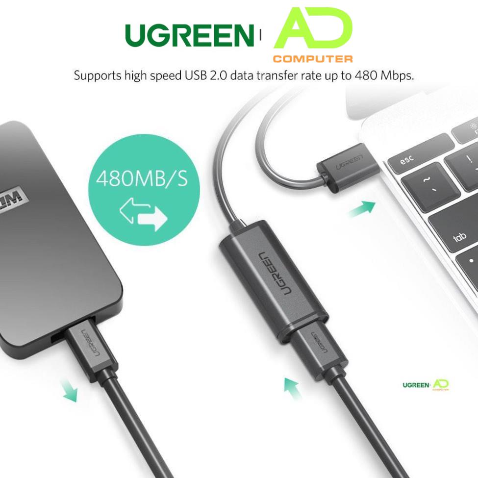 Dây USB 2.0 nối dài Active có CHIP, dài từ 5-30m UGREEN US121 - Hàng phân phối chính hãng - Bảo hành 18 tháng