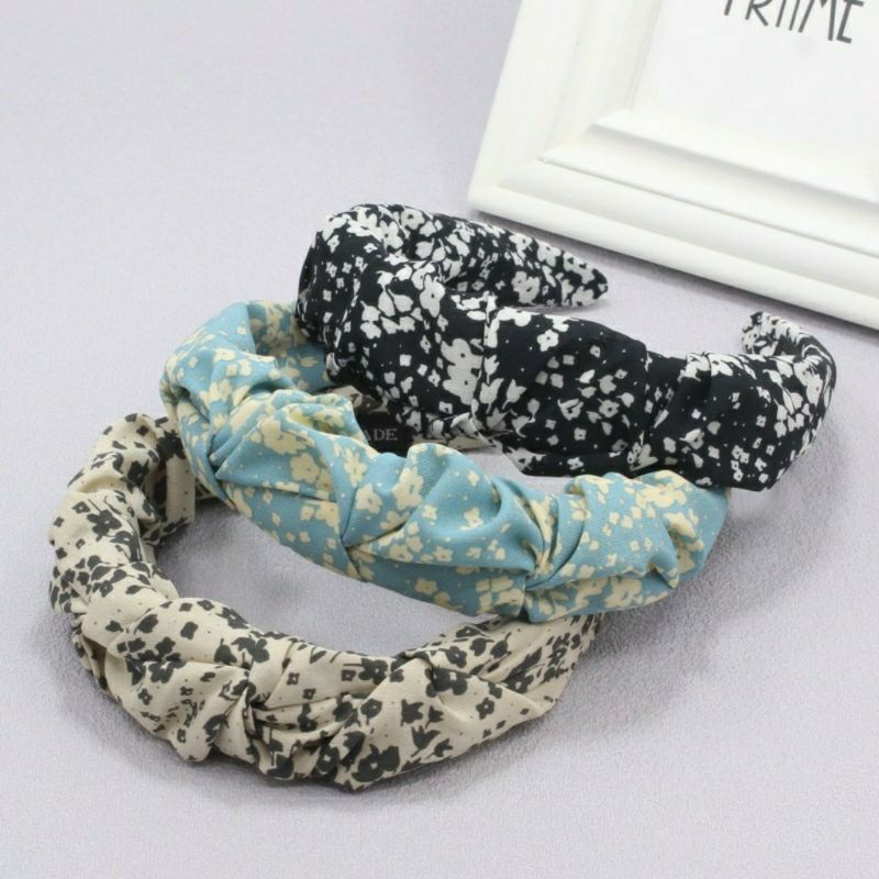 Băng đô cài tóc hoạ tiết hoa thanh lịch