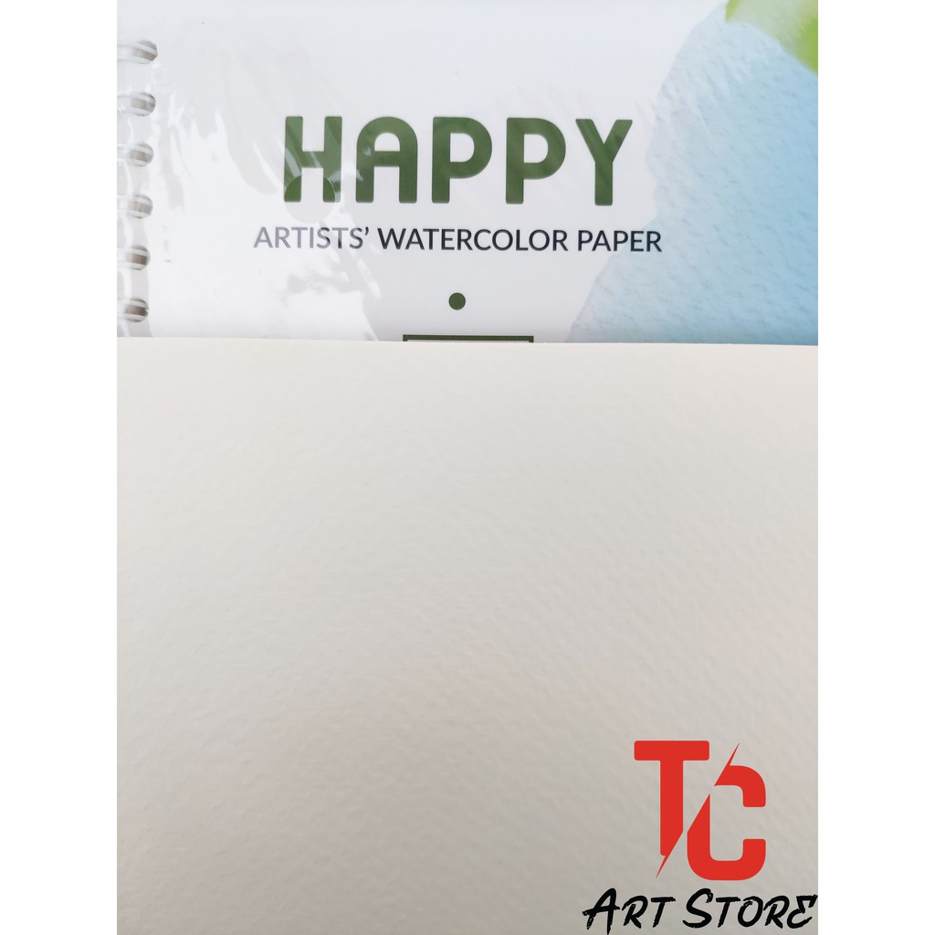 Sổ vẽ màu nước HAPPY Acquerello gáy Lò Xo 300gsm 15 tờ