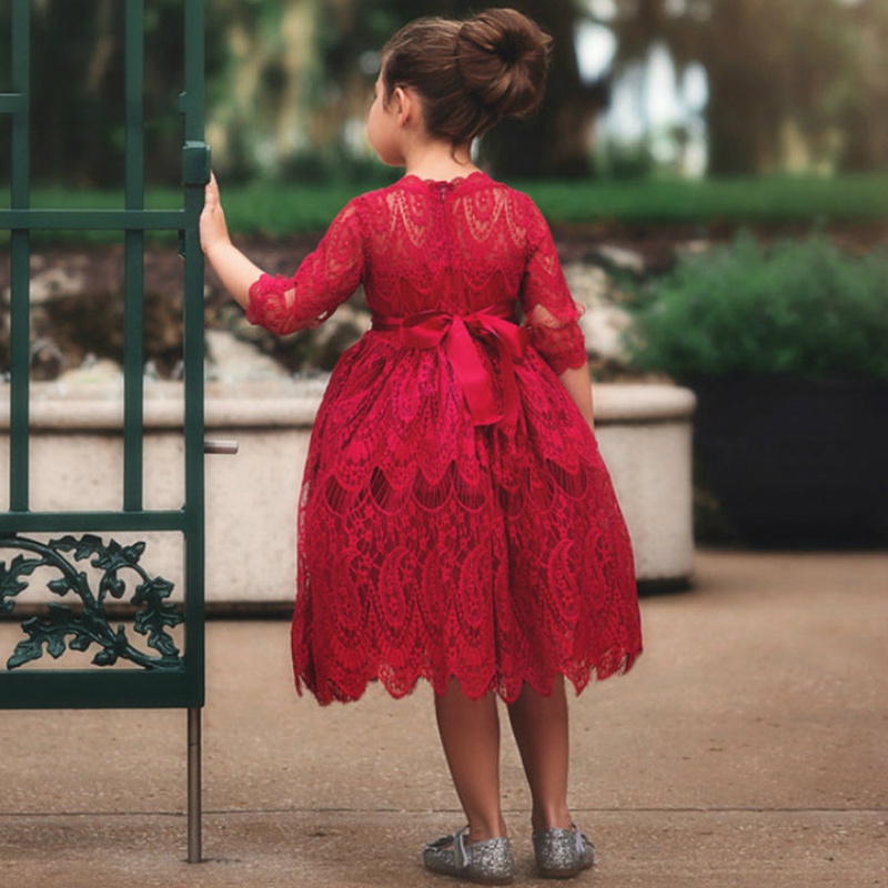 Đầm Phối Ren Đáng Yêu Thời Trang Cho Bé Gái akku