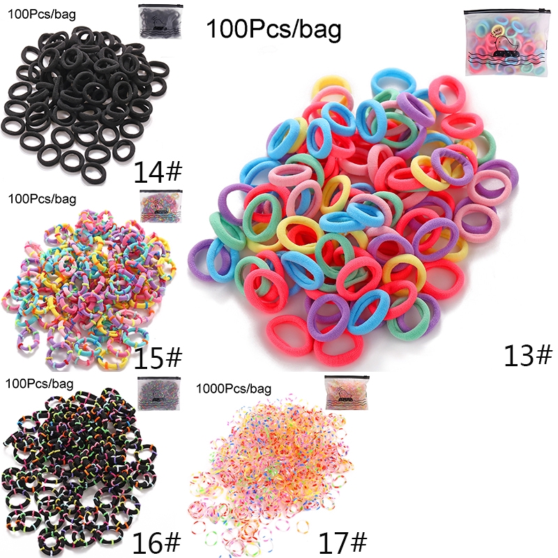 Set 1000/100/30 dây thun buộc tóc nhiều kiểu thời trang dễ thương