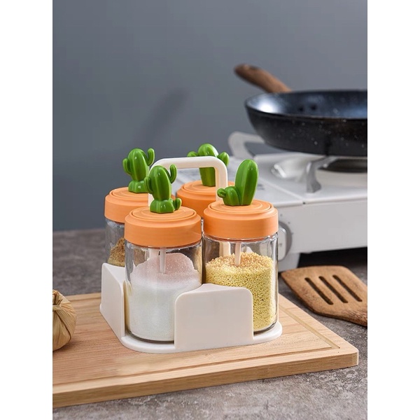 BỘ GIA VỊ HÌNH XƯƠNG RỒNG KÈM THÌA TIỆN LỢI CHO NHÀ BẾP-KÈM KHAY ĐỰNG