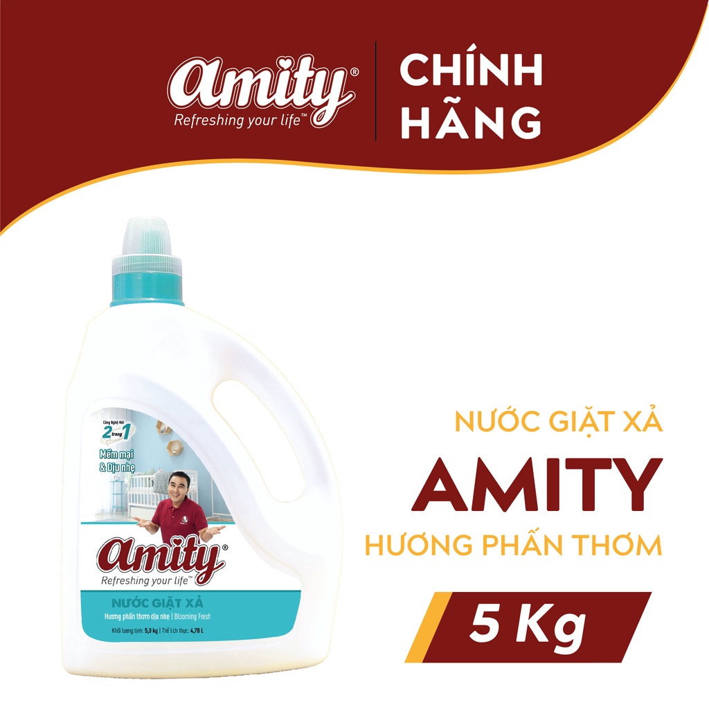 Nước giặt xả AMITY 2 trong 1 - 5kg - Nhiều mùi hương