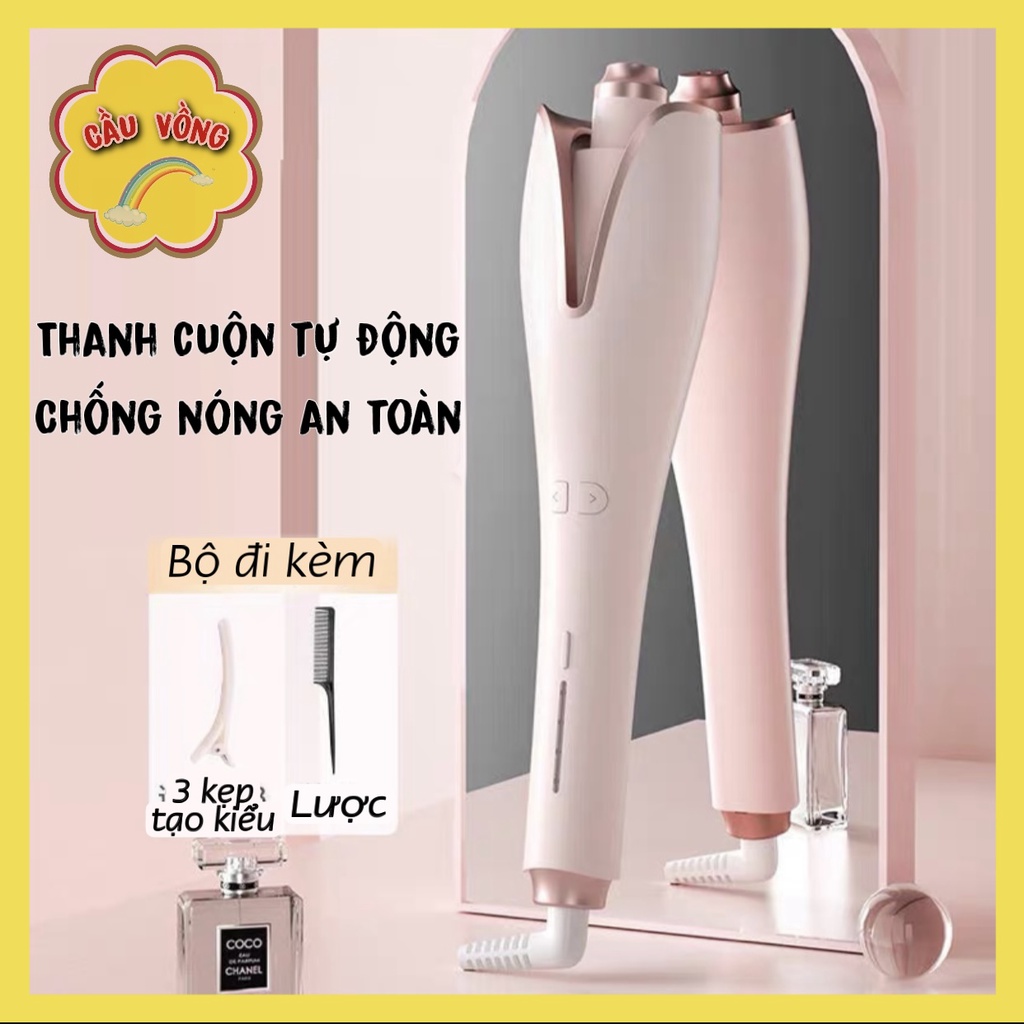 Máy Uốn Tóc Tự Động Chính Hãng, Làm xoăn xoay tự động 3 in 1, Máy Uốn Tóc Mini Xoay 360 Độ - [Bảo Hành 1 Năm]