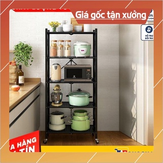 Kệ sắt vuông xếp gọn đa năng, có bánh xe di động, kệ 3 tầng, 4 tầng, 5 tầng tiện lợi.