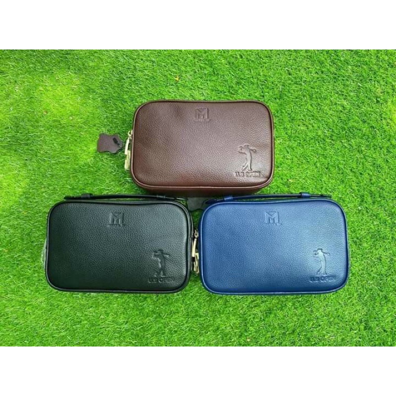 Túi golf cầm tay nam nữ da bò thật có khoá số an toàn