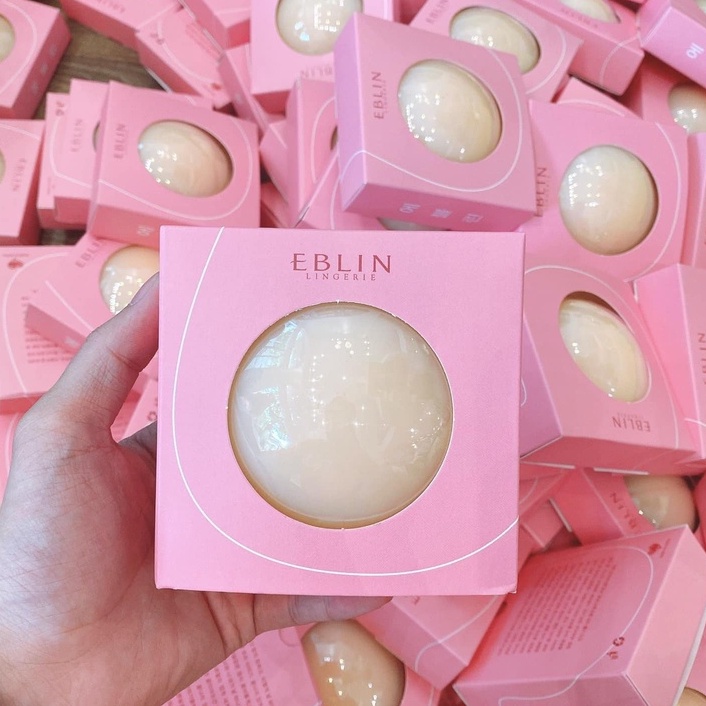 Miếng dán ngực silicon nhiệt tự thân EBLIN Hàn Quốc (3 cặp) dán ti siêu mỏng ôm khít,không keo,không bám bụi