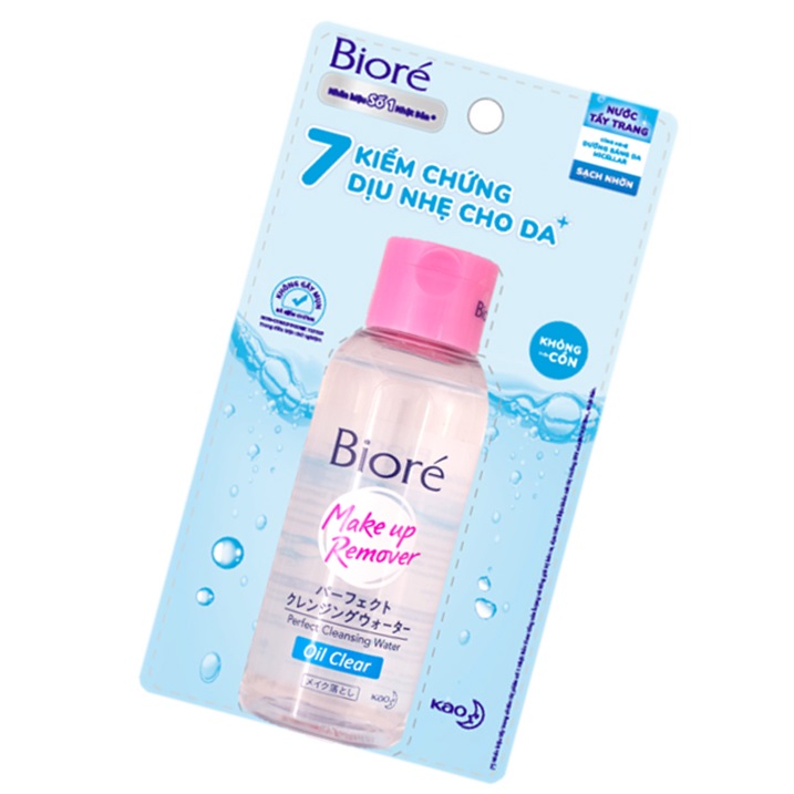 Nước Tẩy Trang Hoàn Hảo Sạch Nhờn Biore Makeup Remover Perfect Cleansing Water Oil Clear (90ml)