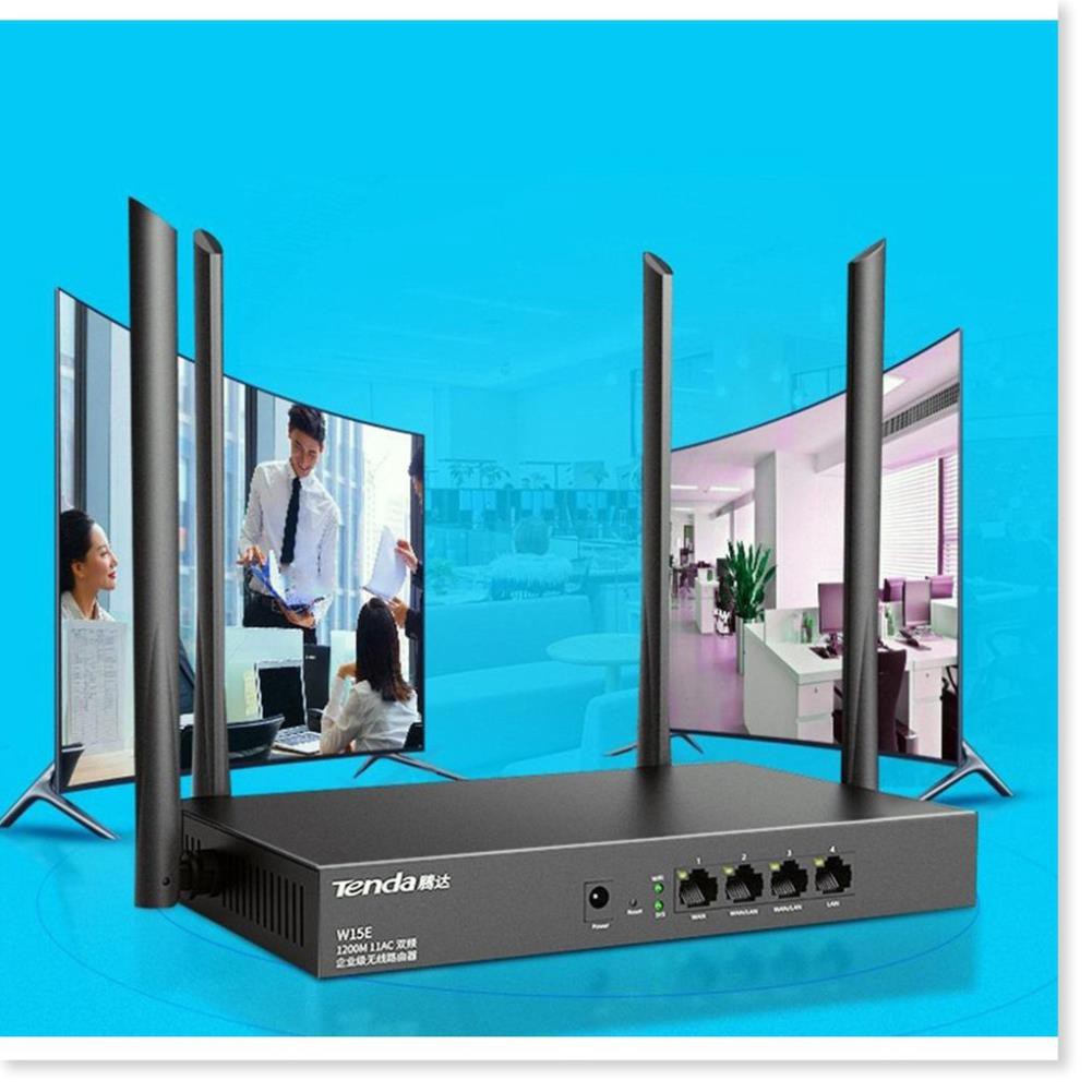 🌸 𝑭𝒓𝒆𝒆𝒔𝒉𝒊𝒑 🌸  Bộ Phát WIFI Tenda W15e Ac1200mps Mạng Doanh Nghiệp 50 User cực mạnh ⭐ bảo hành uy tín NEW