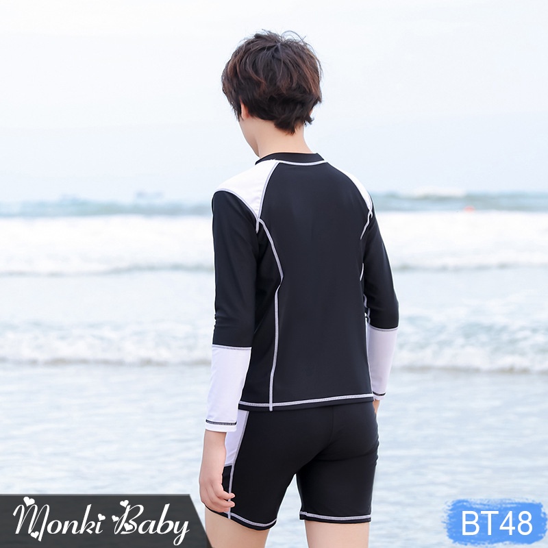 Bộ bơi bé trai dài tay size đại, mẫu cao cấp chất dày mát mịn đẹp, đồ bơi trẻ em nam big size đến 63kg chuẩn xịn | BT48