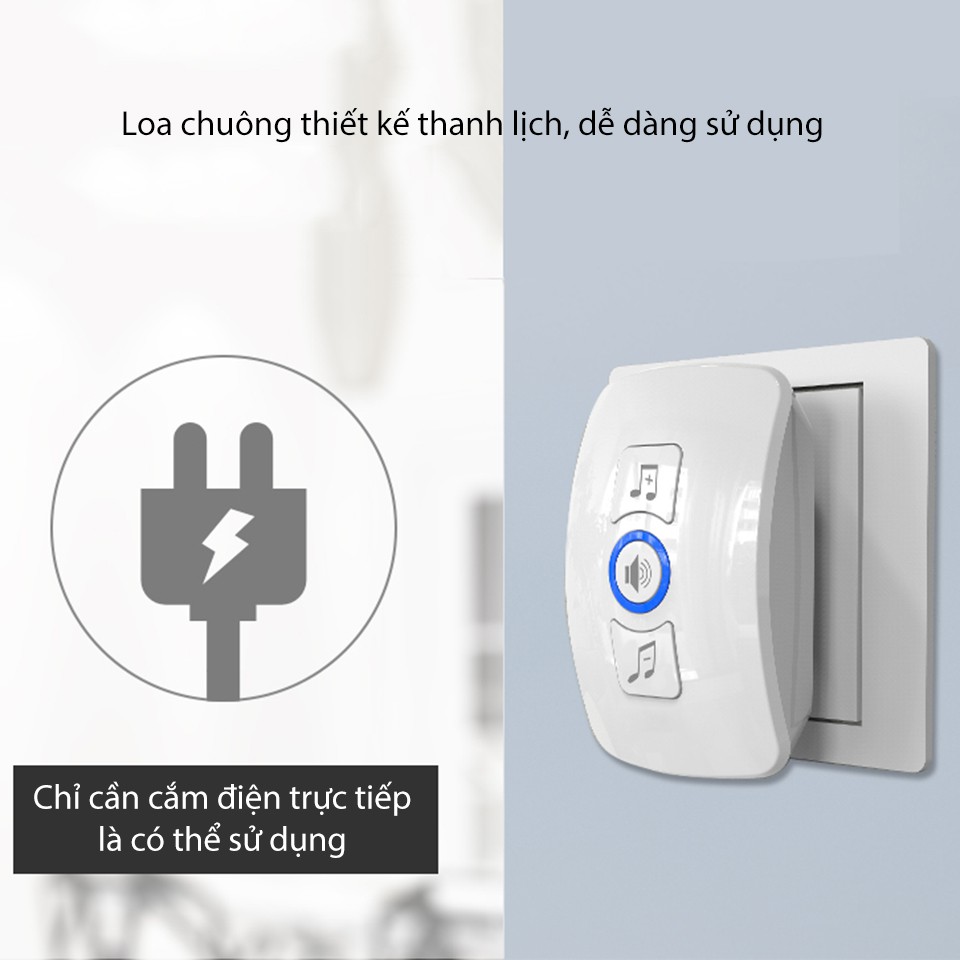 Chuông không dây nút bấm nhỏ Kenrui KR-M525