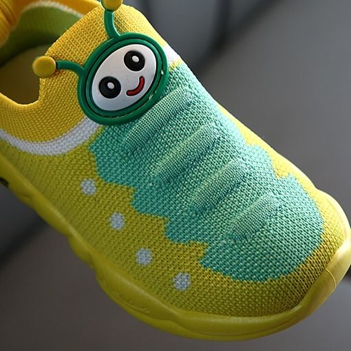 Caterpillar Girl's Shoes Mesh Breathable Children's Sneakers Soft Bottom Baby Socks Shoes Children's Mesh Shoes Boys Shoes