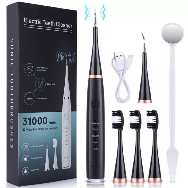 Máy Lấy Cao Răng Tại Nhà Với 5 Chế Độ KÈM 3 ĐẦU BÀN CHẢI ĐIỆN ELECTRIC TEETH CLEANER