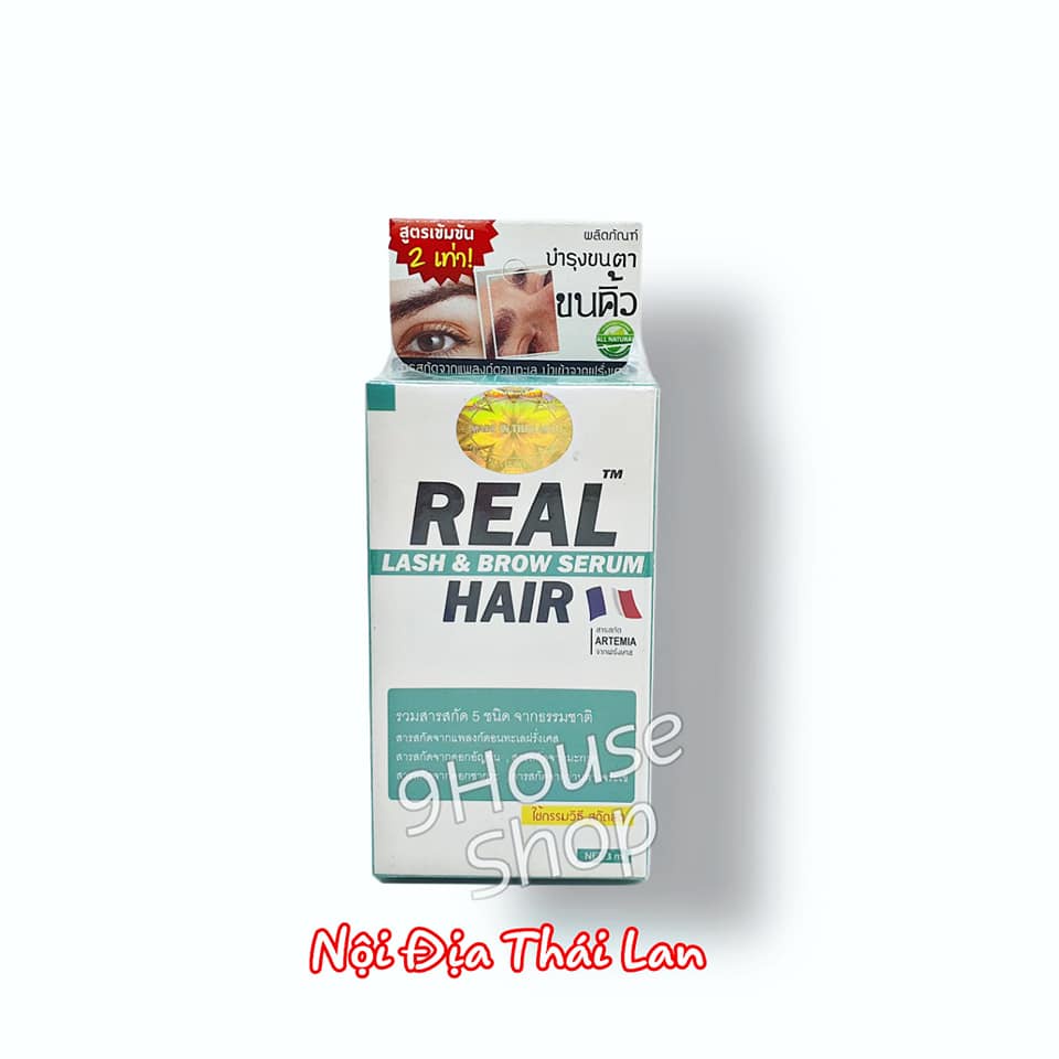 01 Serum Kích Mọc Lông Mi,Lông Mày và Râu...Real Hair Lash &amp; Brow Thái Lam 3ml