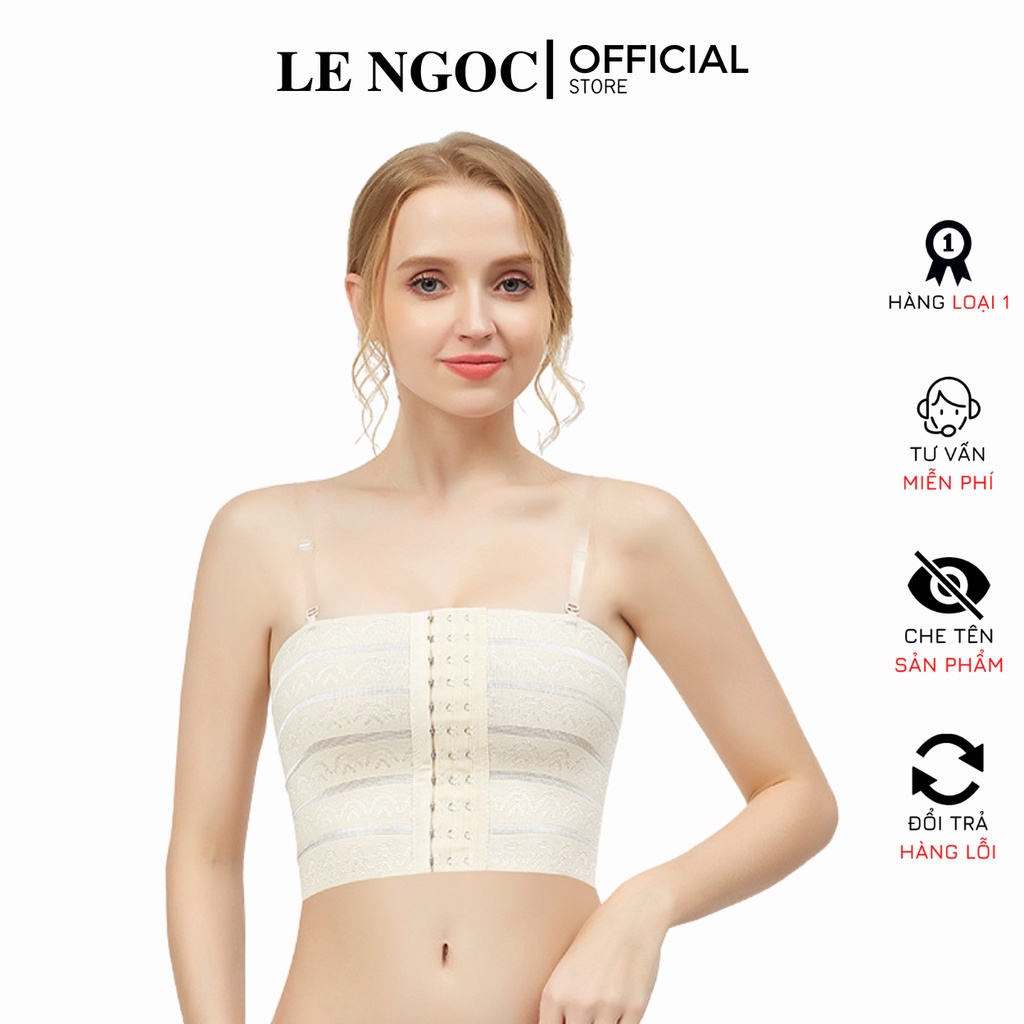 Áo nịt ngực cài trước thu nhỏ vòng 1 tặng kèm dây trong suốt Lê Ngọc 190