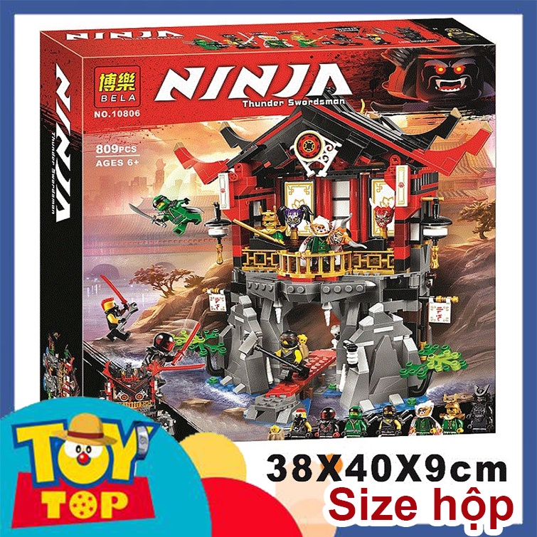 Đồ chơi lắp ráp ninjago ngôi đền phục sinh ninja đại chiến xếp hình Bla Tank 10806 mô phỏng 70643 với 809 mảnh ghép