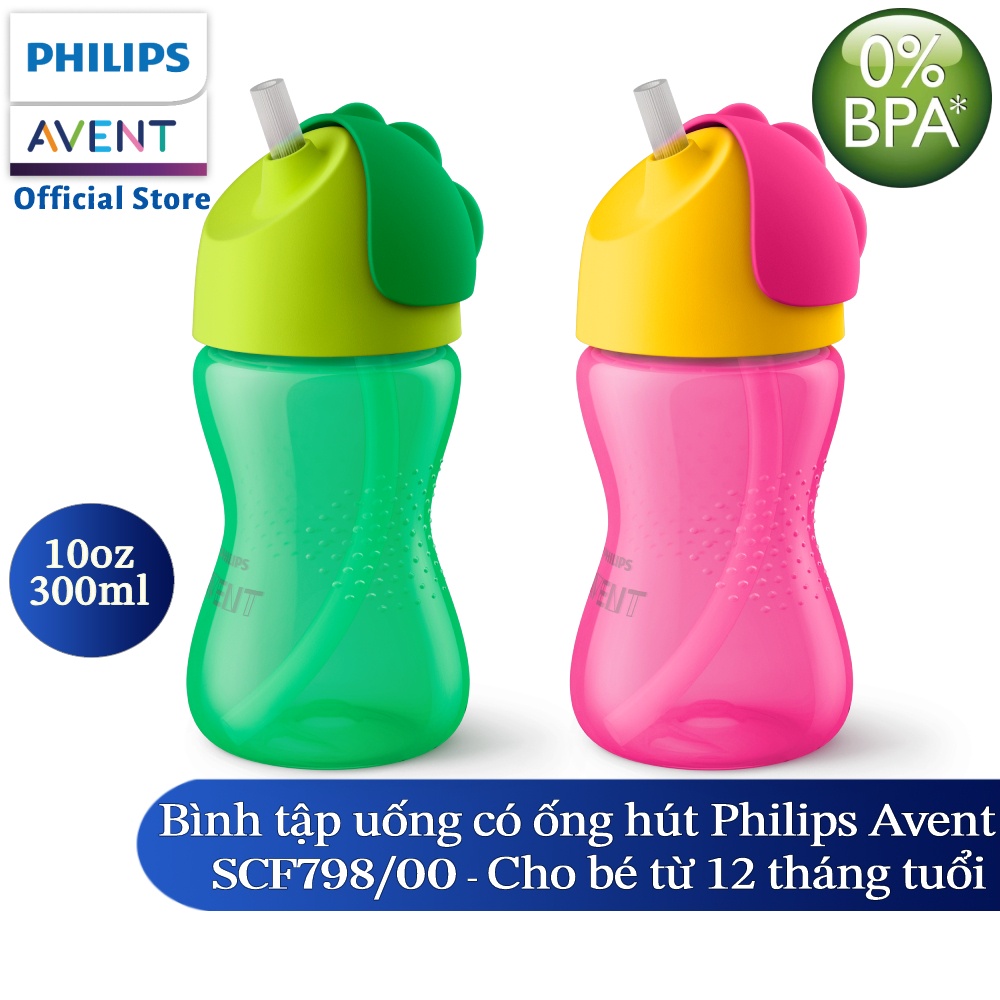 Philips Avent bình tập uống có ống hút 300ml bé từ 12 tháng SCF798/00